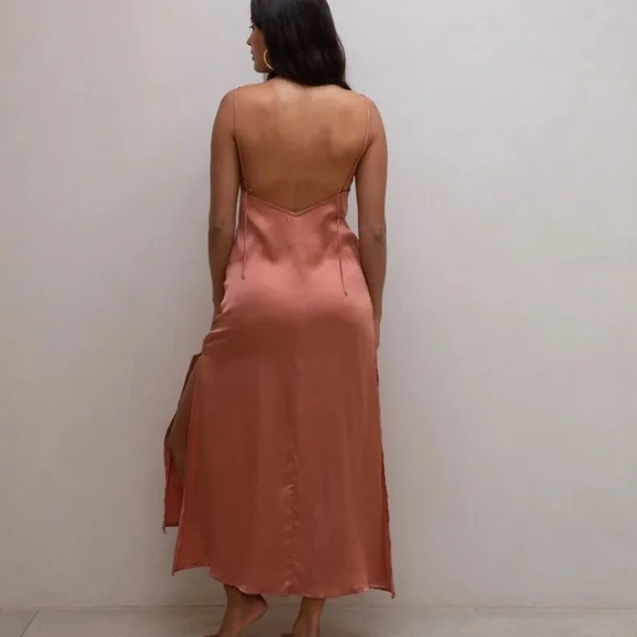 Bahhgoose Silk Slit Dress, S/M - Picture 4 of 13